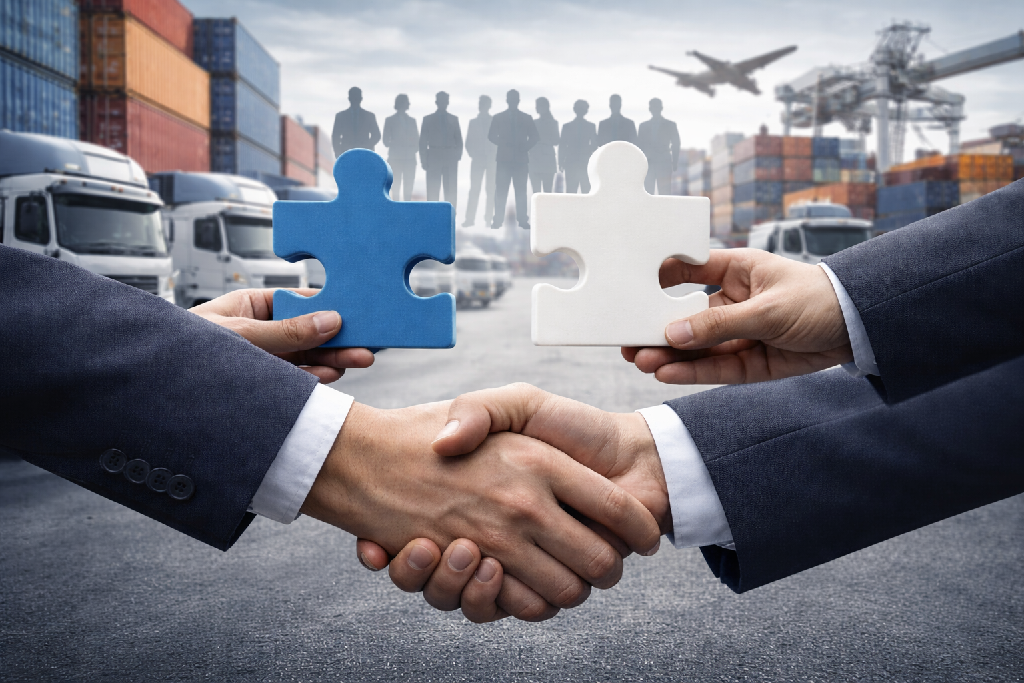 Infografik zur Optimierung der Logistikstrategie für mittelständische Speditionen.