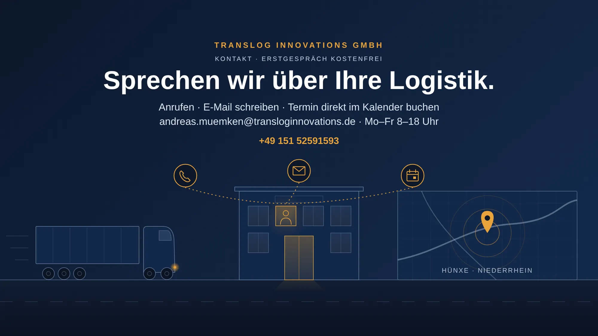 Sprechen wir über Ihre Logistik: Andreas Mümken, Erstgespräch kostenfrei, Telefon +49 151 52591593